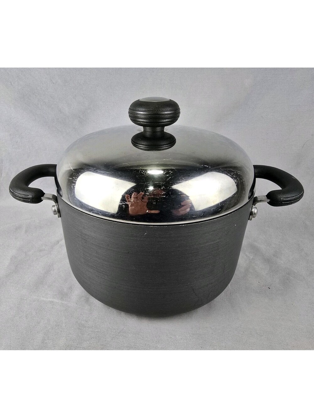 Circulon 3.5 Qt Stockpot Saucepot Stainless Dome Lid Hard Anodized Non-Stick VTG